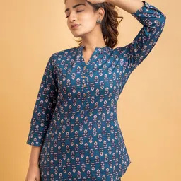 SUTI Ethnic Motif Print Mandarin Collar Cotton Tunics-picture-25