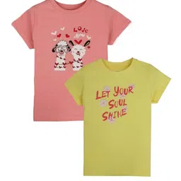 Gini and Jony Pack Of 2 Typography Printed Cotton T-Shirt-image-64