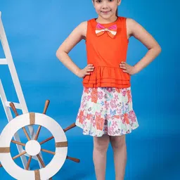 One Friday Kids Girls Pure Cotton Round Neck Peplum Top-picture-40