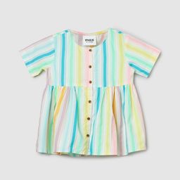 max Girls Vertical Striped Round Neck Cotton A-Line Top-picture-10