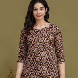 mad fury Floral Printed Cotton A-Line Top-image-50