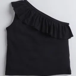 AWW HUNNIE Girls One Shoulder Ruffled Cotton Top-image-27