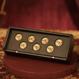 COSA NOSTRAA Set of 7 Circular Daring Deer Textured Buttons-57