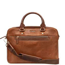 Eske Men Tan Leather Laptop Bag-image-49