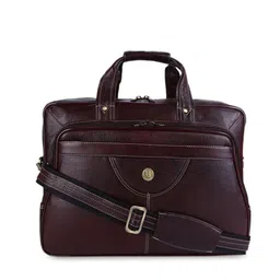 HiLEDER Unisex Brown Leather 15 inch Laptop Bag-image-47