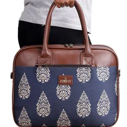 THE CLOWNFISH Ethnic Motifs Paisley Printed Jute Laptop Bag-20