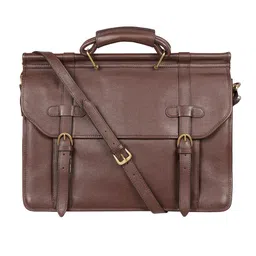 Hidesign Men Brown Leather 15' Laptop Bag-3