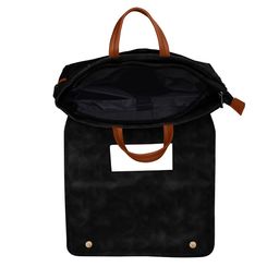 LOREM Unisex Black & Tan Textured Laptop Bag image 4
