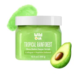 Wild Oak Tropical Rainforest Shea Butter Sugar Body Scrub- 300 g-56