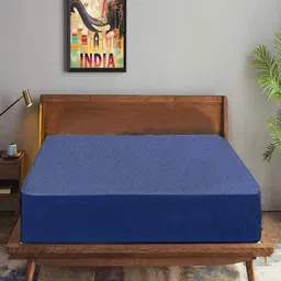 Trance Home Linen Blue Solid Queen Size Water Resistant Mattress Protector-image-95