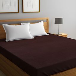 GADDA CO Coffee Brown Cotton Terry Waterproof Elastic Fitted Mattress Protector-17