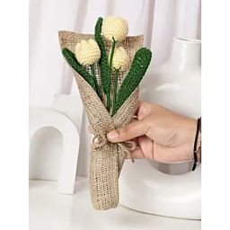 Cheerful Yellow Crochet Tulip Bouquet-image-6