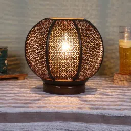 new era Etched Metal Night Lamp with Metal Shade (Antique Gold & Gold)-picture-26