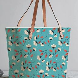 Women Blue, Tan Tote-image-20