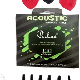 Acoustic PULSE STRING GREEN PICK3 AND BRIDGE PIN 6 Guitar String-30