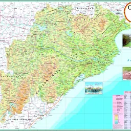 Odisha Physical Map Photographic Paper-23