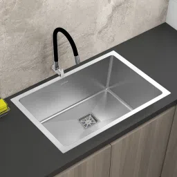 Premium Kitchen Sink/Heavy-Duty Stainless-Steel Sink for Kitchen with Square Coupling, Hose Pipes and Drain Racks (21x18x9 Inches) Vessel Sink-image-97