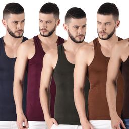 Pack of 8 Dollar Lehar Men Combed Cotton Round Neck Vest -Pack of 8- Colour may Vary Men Vest-picture-33