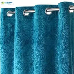 162 cm (5 ft) Velvet Semi Transparent Window Curtain Single Curtain-image-6