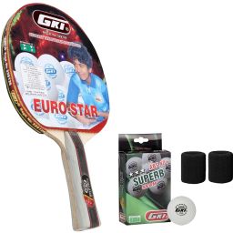 Euro Star TT Racquet With Superb 40+ TT Ball (Wrist Band) Red, Black Table Tennis Racquet-15