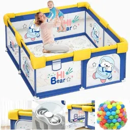 Baby playpen kids safety Mesh for Babies Toddler Infant play yard playarea fence Bassinet-21