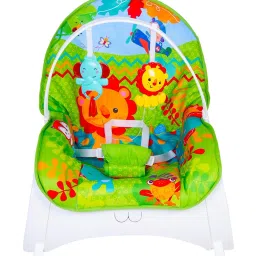 Infant To Toddler With Animals In Jungle Happy Baby Bouncer With Hanging Toys Green Rocker-picture-1
