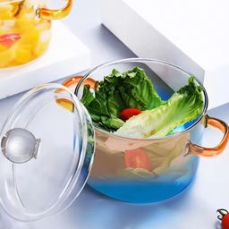 kuber industries Borosilicate Glass 1.4L Saucepan with Lid & Handle | Induction Cookware | Blue Sauce Pan 16 cm diameter with Lid 1.45 L capacity-picture-41