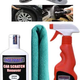 DASHBOARD SHINER SPRAY 250ml+ 1PC CAR MICROFIBER CLOTH+ scratch remover 100gm. +All Tyre Cleaning Brush Combo-18