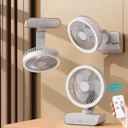 Tazomi Desk Fan,Oscillating fan with LED Light Table Fan,USB Fan,Quiet Personal 5 Speed Mini Portable Battery Operated USB Fan-13