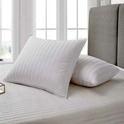 mfd home furnishing White Satin Striped 18x12 inches Cushion Inserts (2 Pieces)-picture-39