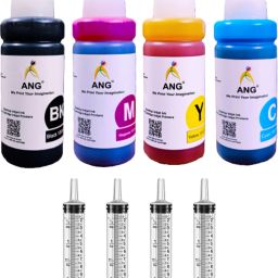 Ang REFILL ink SET For Can- PG-745XL & PG-746XL- 4 COLOR - 4 SYRINGES Black + Tri Color Combo Pack Ink Bottle-image-0