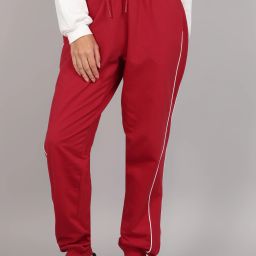 Solid Women Red Track Pants-image-3
