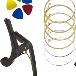 Acoustic KARUNA STRING WITH BLACK CAPO AND 5 PICKS MDLA9 Guitar String-image-108
