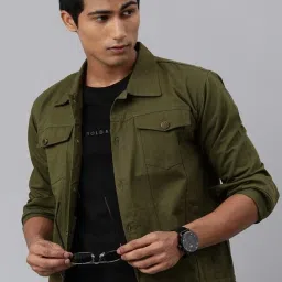 Men Solid Denim Jacket-image-63