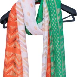 Art Silk Solid Multicolor Women Dupatta-image-62
