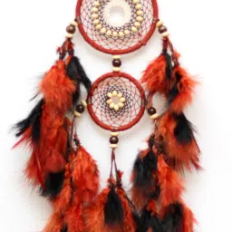 Brown and Black Beaded Symmetrical Home Decor Wool Dream Catcher-image-43