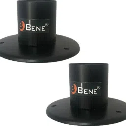 Base Stand Round SS Black 11 cm, Pack of 2 Pc Gate Light Outdoor Lamp-71