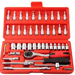 46 Pieces Spanner 1/4'' Car Repair Tool Socket Set-image-10