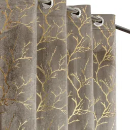 152.4 cm (5 ft) Velvet Room Darkening Window Curtain (Pack Of 2)-picture-26
