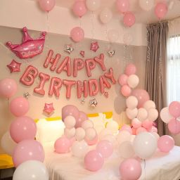 Solid Happy Birthday Balloons Party Decoration Kit items 36Pcs combo set decor for HBD Letter Balloon-8