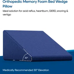 hospikart Memory Foam Bed Wedge Pillow for Back Support, Acid Reflux, Snoring & Back Pain Memory Foam Solid Orthopaedic Pillow Pack of 1 image 5
