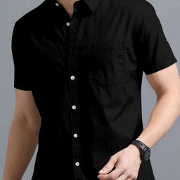 Men Regular Fit Solid Spread Collar Casual Shirt-image-11