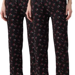 Pack of 2 Women Printed Multicolor Track Pants-11