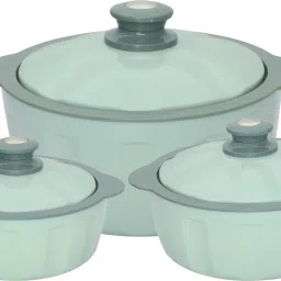 HOTFEAST Casserole Set with Lockable Lid for Serving, gifting and Multi Use Pack of 3 Serve Casserole Set-28