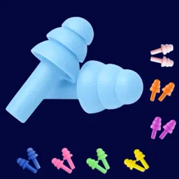 4 Pairs Ear Plugs Soft Silica Gel Noise Reduction-Random Color (Multicolor)-x1 Ear Plug-image-84
