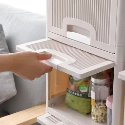 flyup 5 Layer Collapsible Wardrobe for Clothes & Modular Drawer Storage Box PVC Collapsible Wardrobe image 5