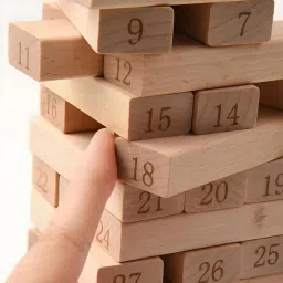 Wooden Stacking Toy for Kids Toy Blocks & Tumbling Tower with Dice-15