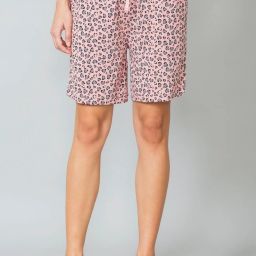 Printed Women Pink Regular Shorts-image-21