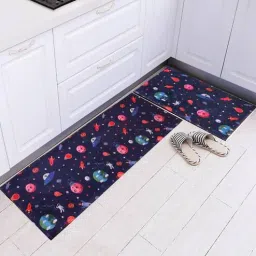 inside styles Space Life Digital Printed Max Absorbant Kitchen Floor Runner with Mat Combo-picture-29
