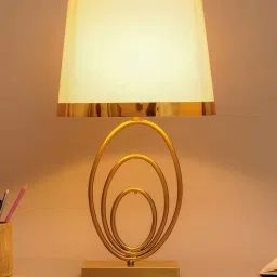 kapoor lampshades Dijon White Cotton Shade Table Lamp With Metal Base-picture-25